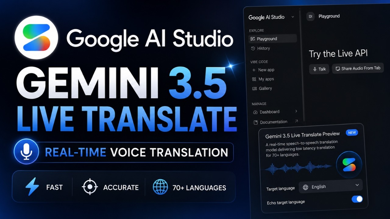How to Use Gemini 3.5 Live Translate in Google AI Studio | Live Speech to Speech Translation