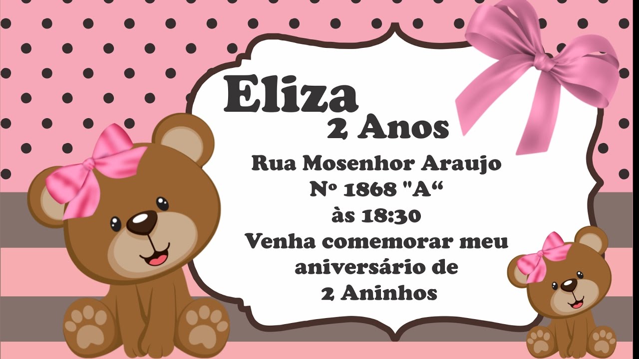 Como fazer convite da ursinha corel draw Atualizado