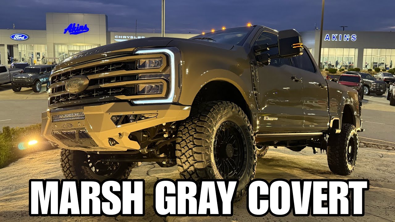 MARSH GRAY 2026 Akins Ford F250 Lariat COVERT Edition 3” BDS LIFTED CUSTOM Super Duty