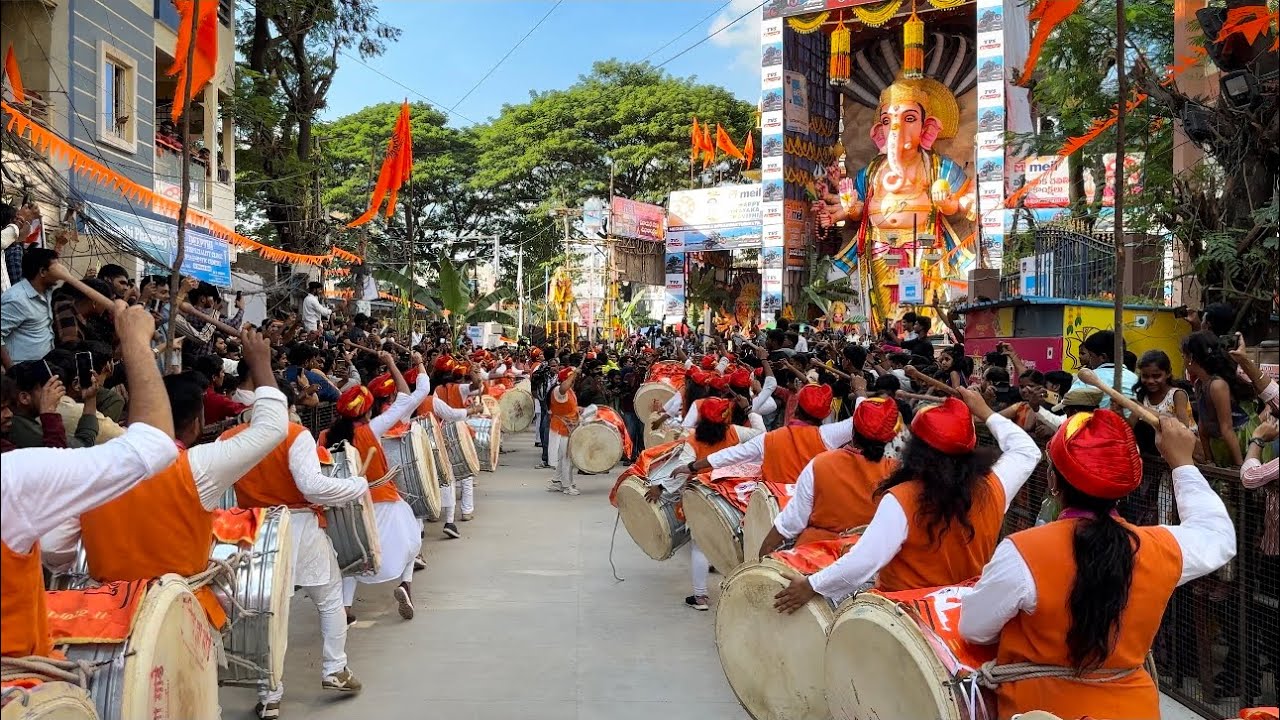 Khairatabad Ganesh 2023 | Maharashtra puneri Dhol Tasha at Khairatabad Bada Ganesh | Mumbai band