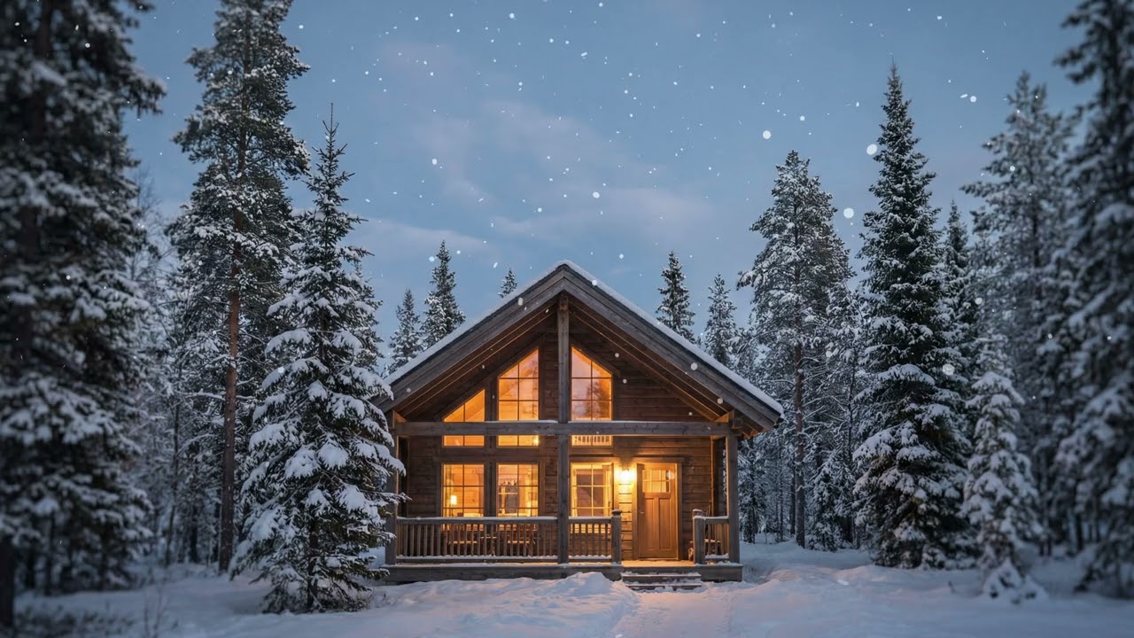 Cozy Winter Cabin in the Snow ❄️ Relaxing Music for Sleep, Study & Stress Relief