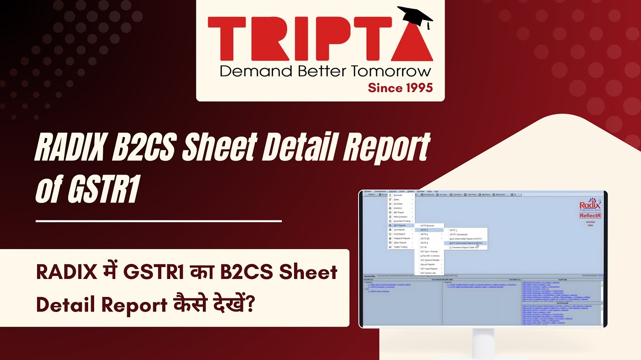 How to Generate GSTR-1 B2CS Sheet Detail Report in RADIX | Tutorial
