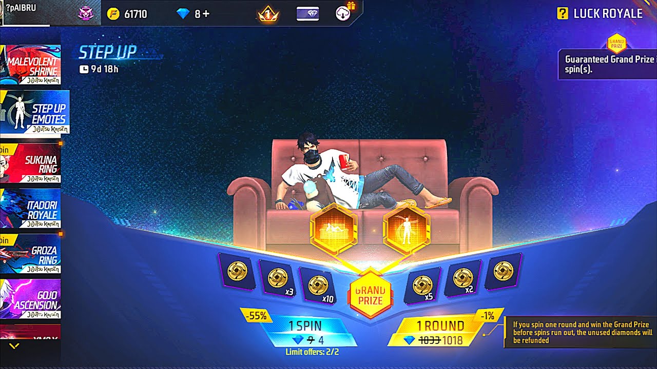 Free fire x jujitsu sukuna emote  