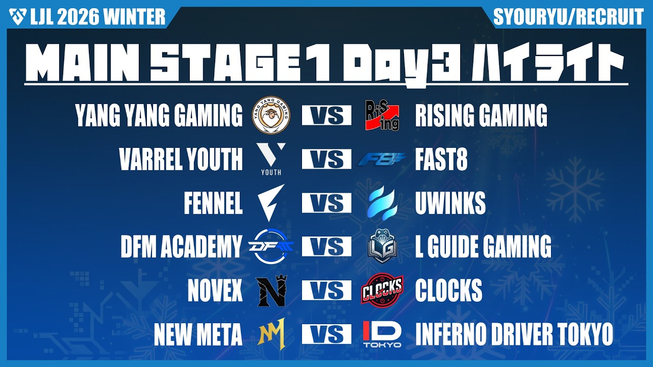 LJL WINTER MAIN STAGE1 DAY3 全試合ハイライト | LJL 2026 WINTER SERIES | Meanwhile in Japan Highlights