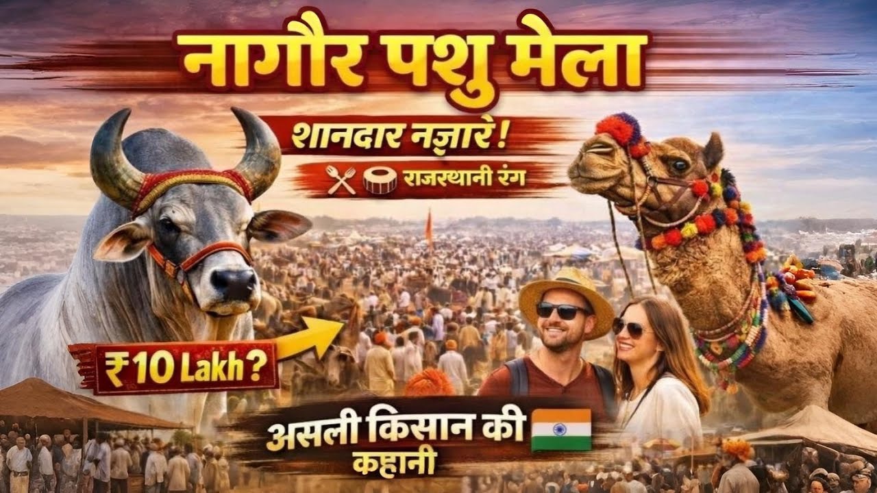 10 लाख का ऊँट? 😱 | नागौर पशु मेला में बिकते हैं करोड़ों के जानवर | Nagori बैल, ऊँट और परंपरा 🐫✨😳