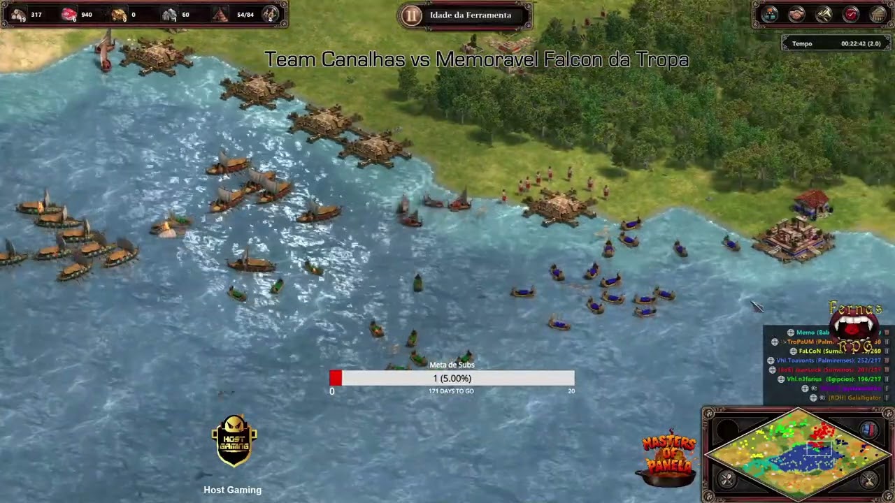 O GRANDE LAGO - Masters of Panelas - Age of Empires 1 DE Team Game Torneio PtBr
