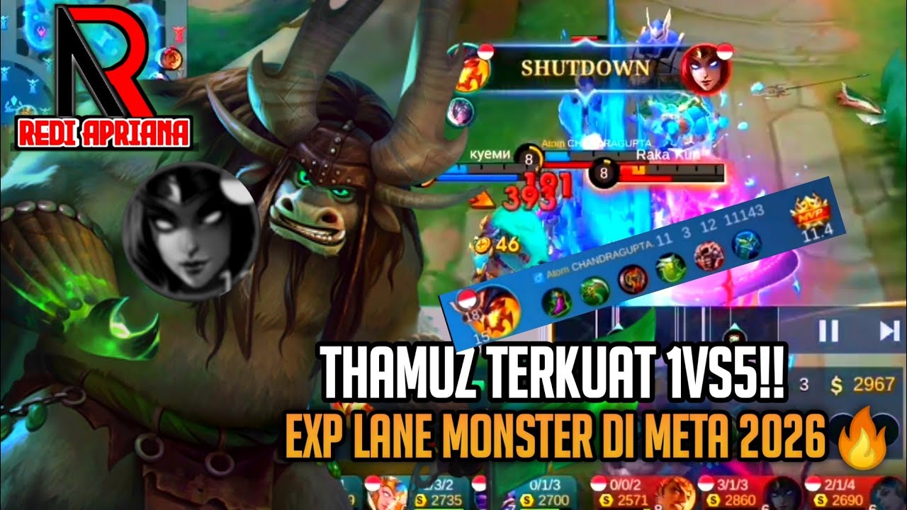 #r5paskal THAMUZ REVAMP HANYA PERLU ITEM INI SUDAH KUAT BANGET!! MUSUH AUTO KALAH #mobilelegends