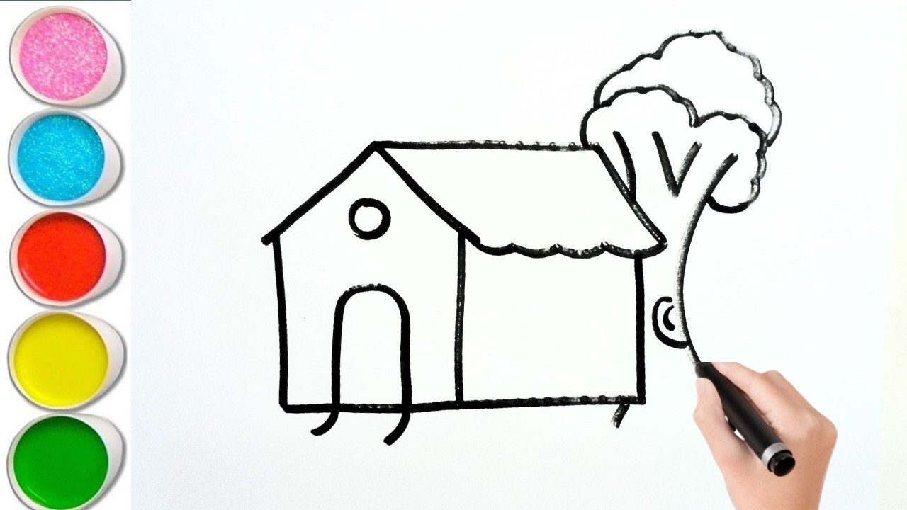 How to Draw a House | Easy House Drawing for Kids Step by Step 🏠