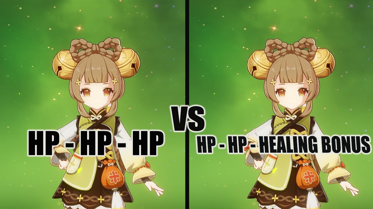 Yaoyao HP VS Healing bonus Artifacts - Yaoyao Heal Potential - Genshin impact