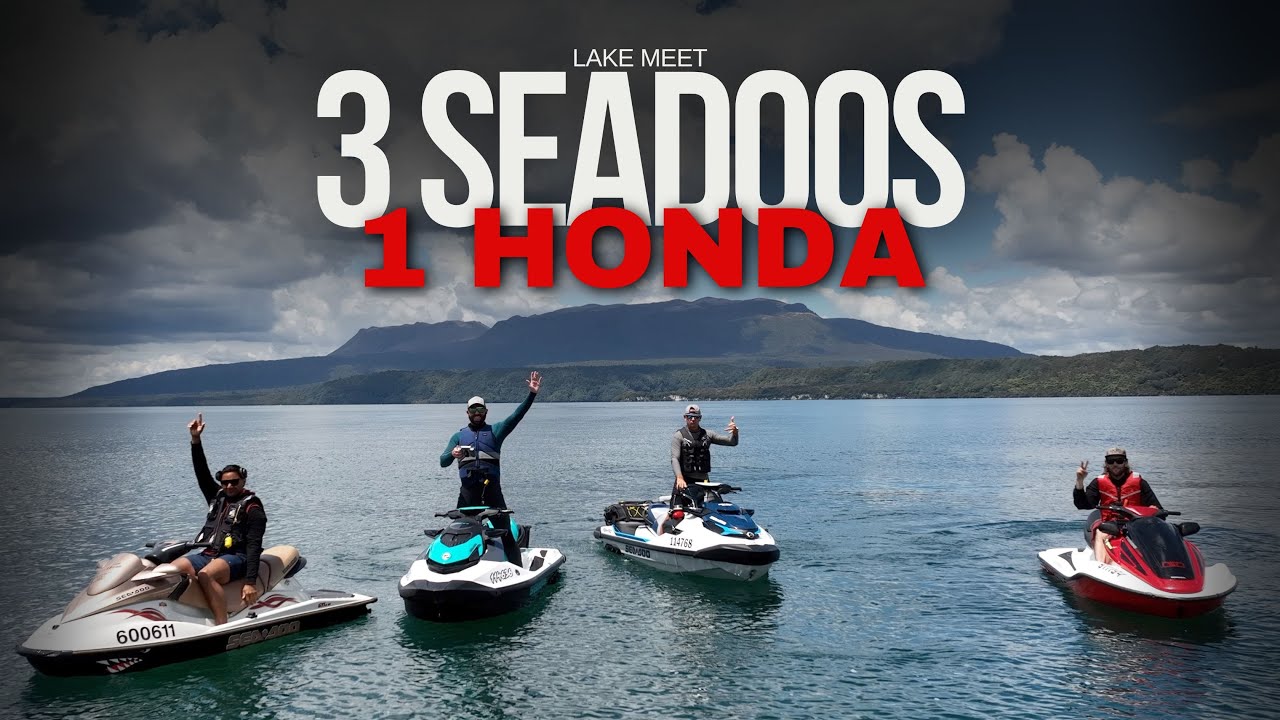 Three Seadoos and a Honda, hunt for a jetski camping spot, lake adventure