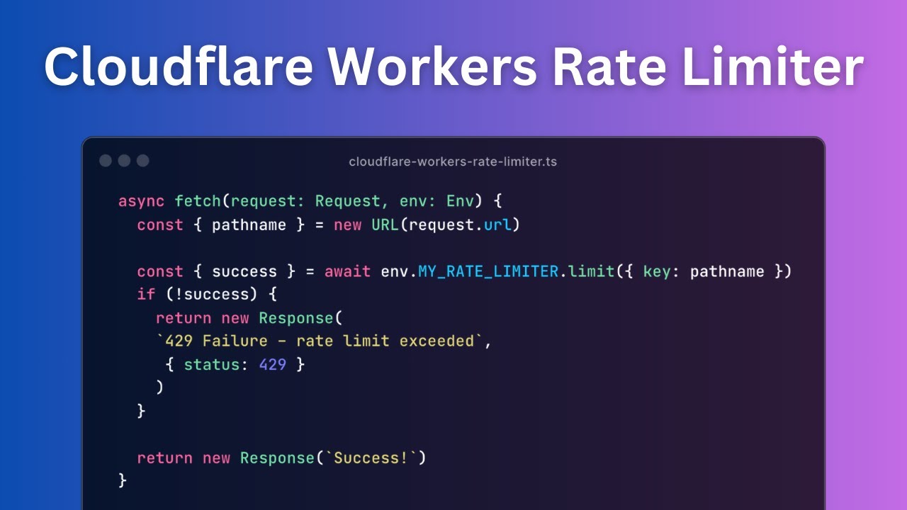 How to use a simple Rate Limiter in Cloudflare Workers