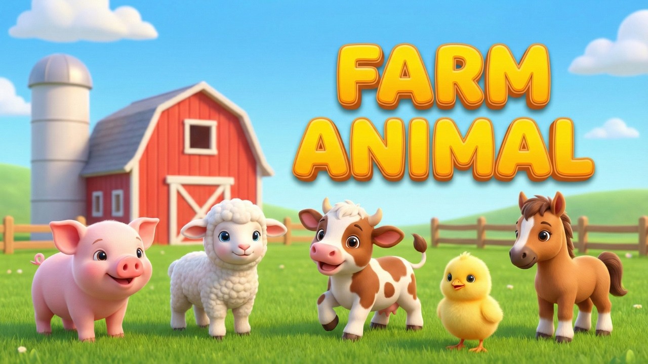 Farm Animals for Kids | Farm Animal Sounds | Learn Farm Animals Names