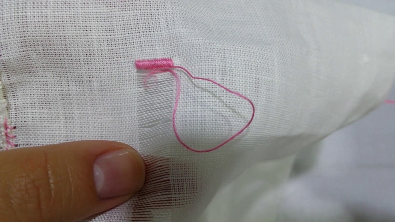 Rifinire una rete a punto festone, ricamo a mano -  Finish a festoon-like network, hand embroidery