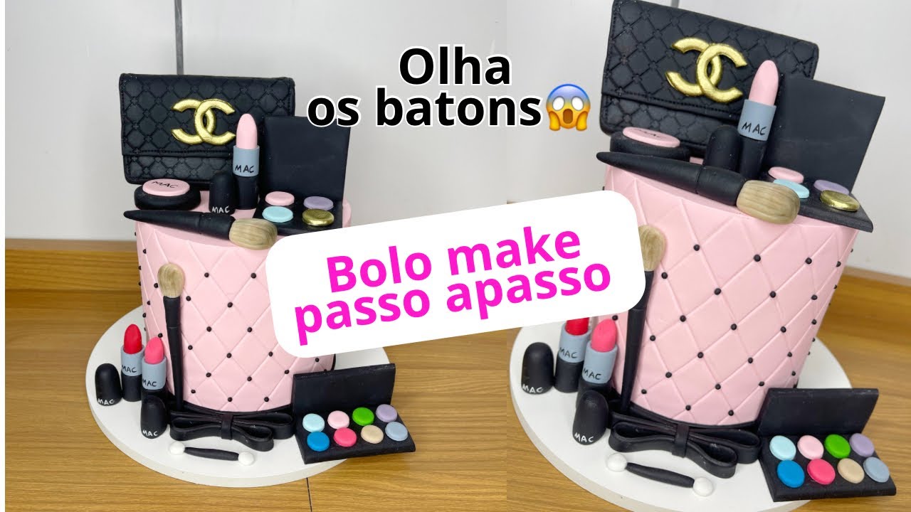 BOLO MAQUIAGEM PASSO A PASSO🔥-COMO FAZER BOLO MAQUIAGEM -bolo make-pasta de leite da Rafaele iara