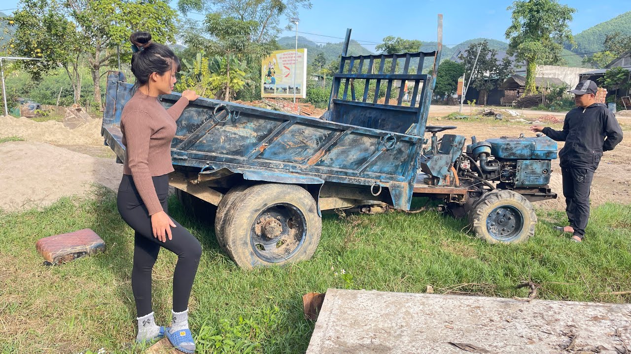 The genius girl restored a car bought from scrap into a drivable vehicle.