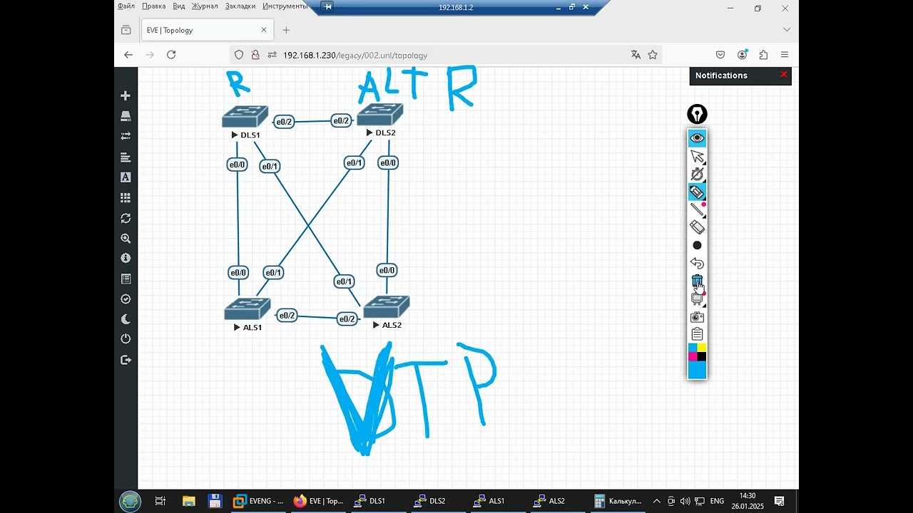 СEТИ. ГЛАВА 1. ЛАБА 2. ИЗУЧАЕМ VLAN, VTP, DTP И STP НА EVE-NG