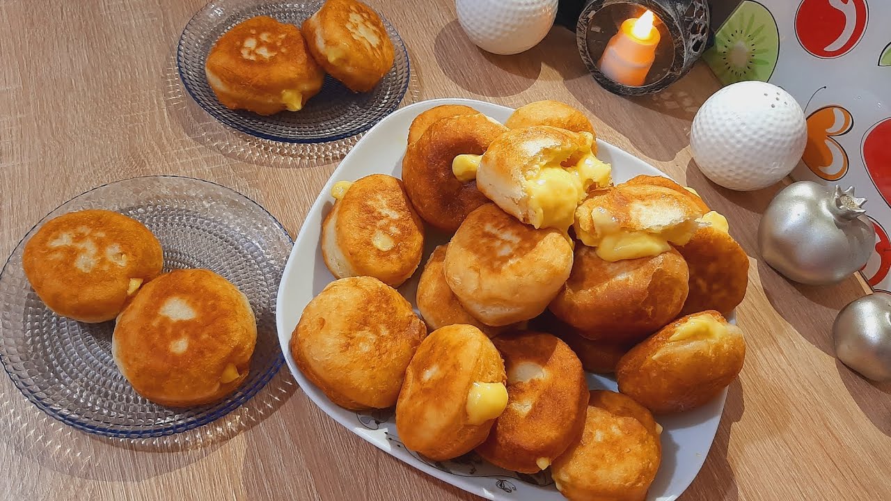 دونات قطنية وهشة 🥯🥯 وبحشوة  الكاسترد وتصير للمدارس  وللضيوف وبوقت سريع ‼️‼️ تجنن 