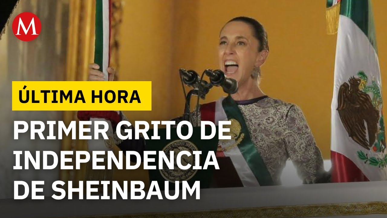 Claudia Sheinbaum da su primer Grito de Independencia en Palacio Nacional