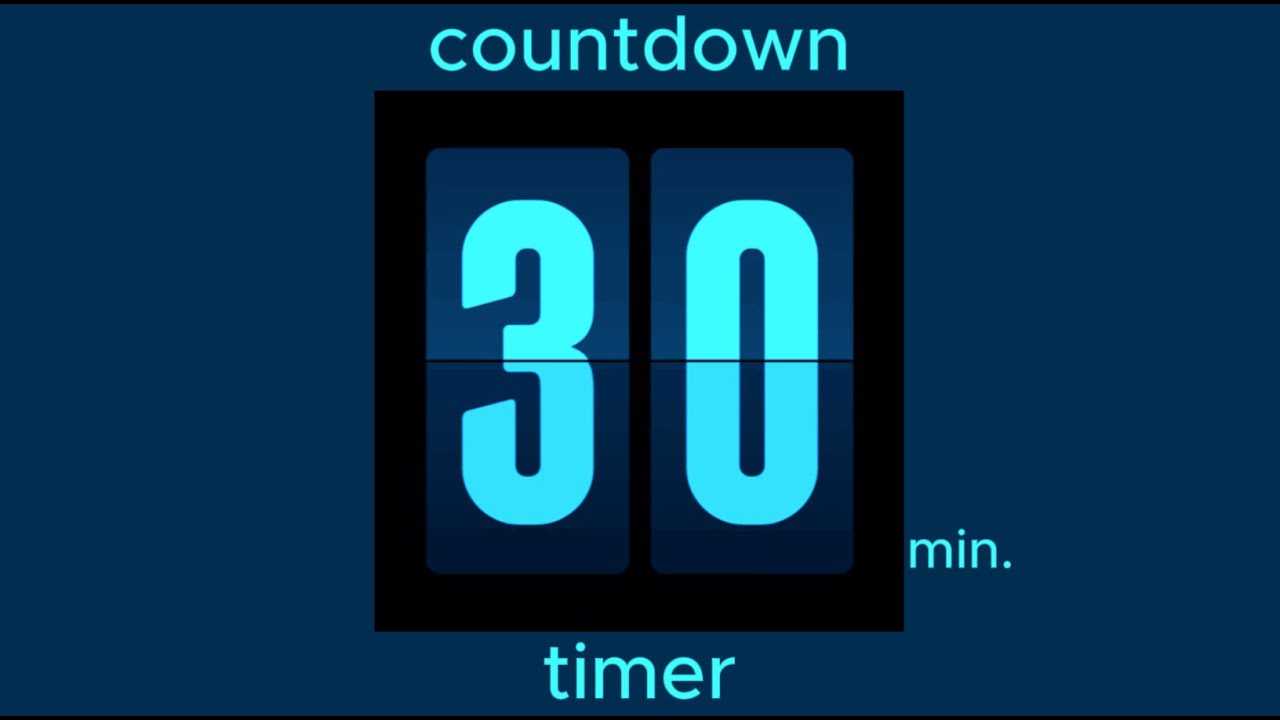 30 min countdown timer / electric blue design • flip timer • no music • only bell / productivity
