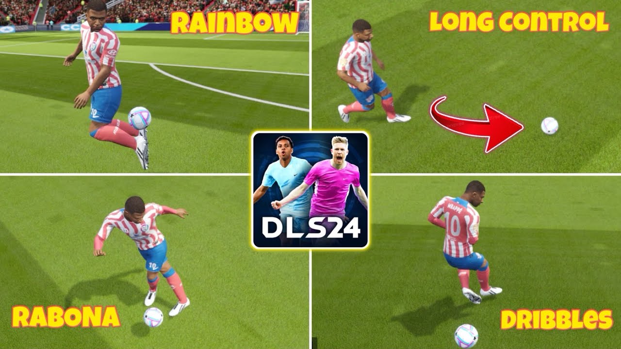 DLS 24 - TUTO nouveau Dribbles & Skills | Comment faire des Dribbles | Dream League Soccer 2024