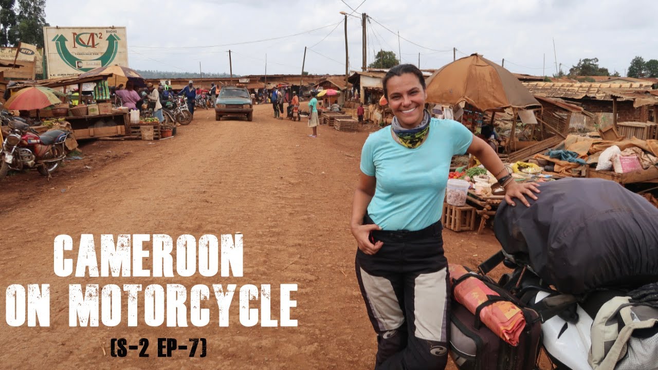 S2 EP-7 Cameroon Road Trip with Motorcycle, Cascade of Ekom Waterfall Overlanding Visit, West Africa