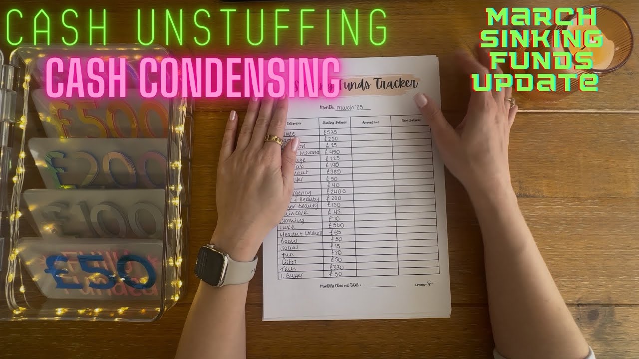 CASH UNSTUFFING | CASH CONDENSING | MARCH SINKING FUNDS UPDATE | UK CASH STUFFING