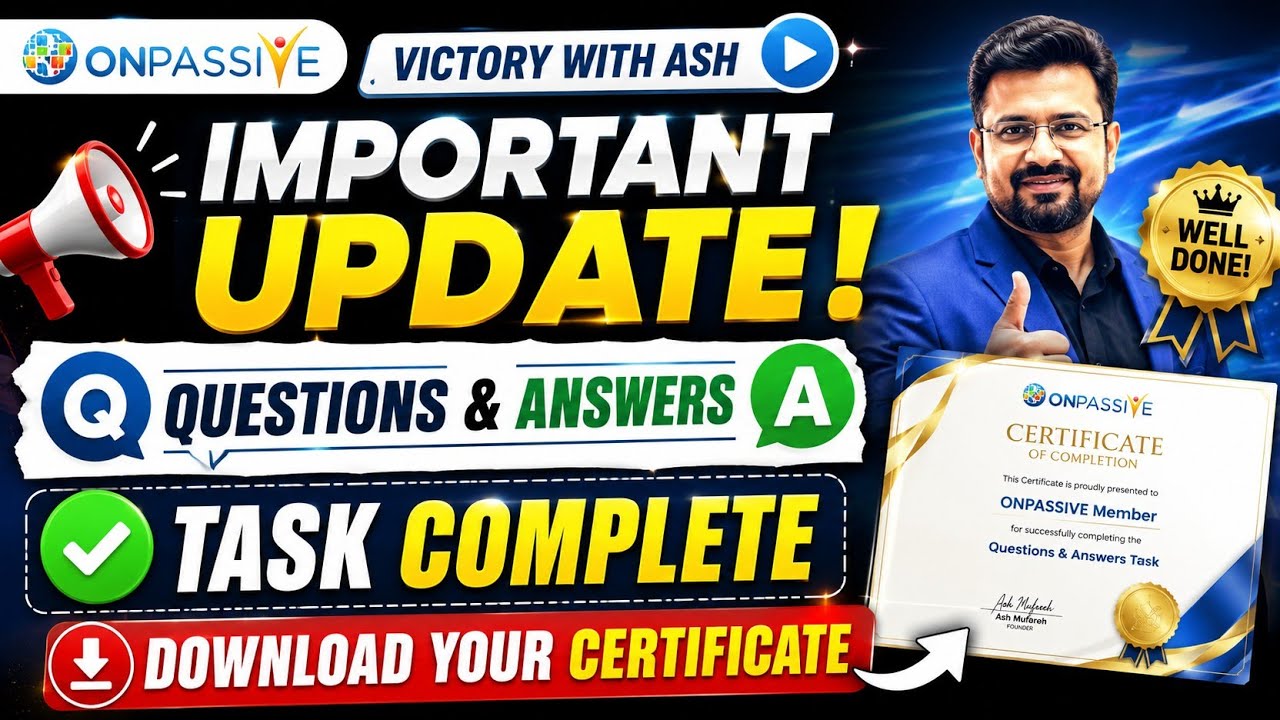Onpassive new update how to download certificate complete questions and answers