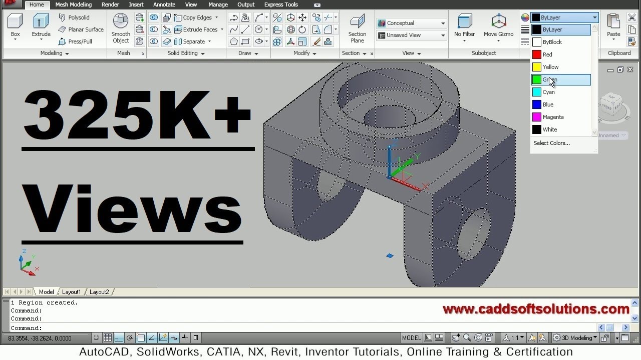 AutoCAD 3D Practice Drawing Exercise | AutoCAD 2010 | Dynamic UCS, Mirror 3D
