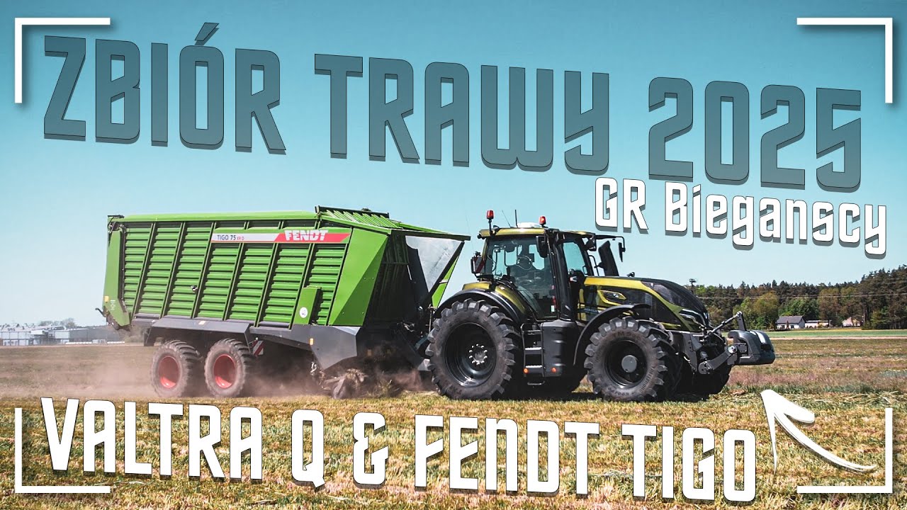 🍀🔥💪Zbiór Traw 2025 ☆🚜💪Valtra Q265 & Fendt Tigo 75 XR D☆🍀🔥🚜GR Biegańscy💪🍀