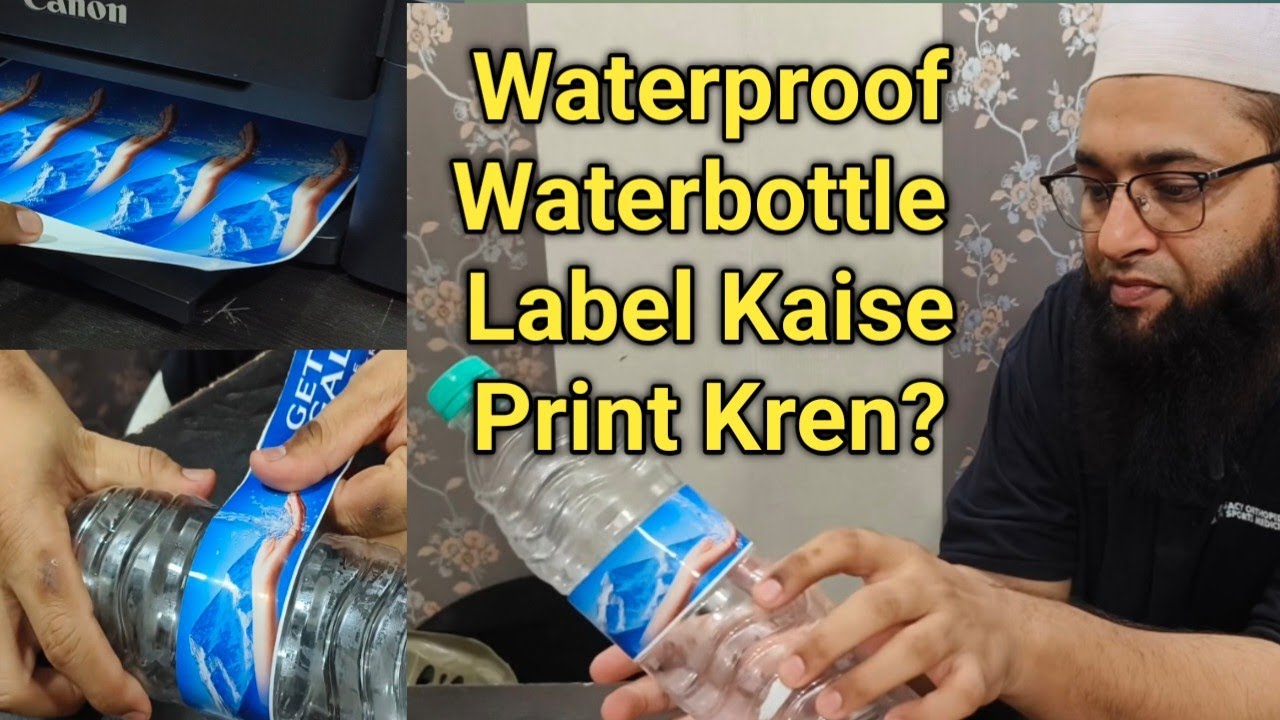 Waterproof Waterbottle label kaise print| how to start water bottle business #waterbottle #sticker 