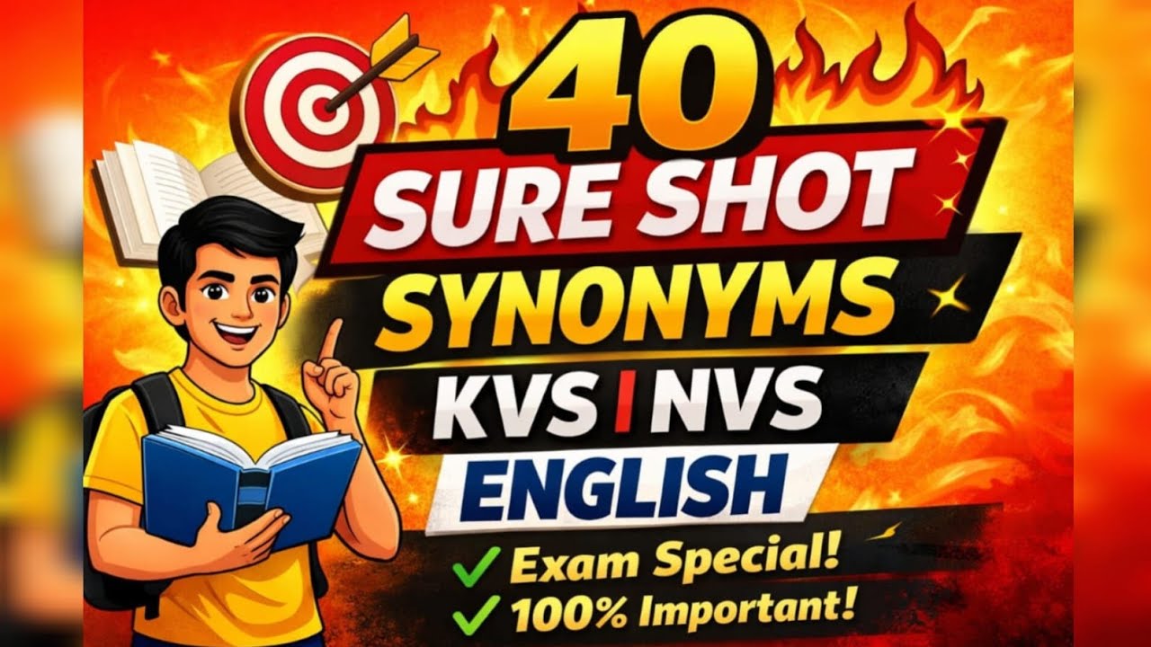 KVS ENGLISH SYNONYMS. This will come out of 40 papers 🔥🔥. Must watch once. ENGLISH EXAM #kvsexam2025