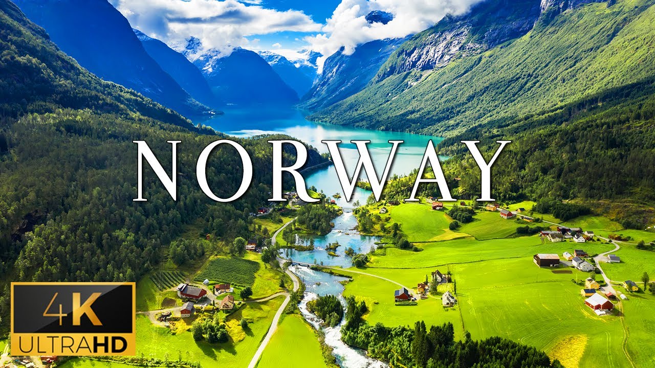 FLYING OVER NORWAY (4K UHD) - Relaxing Music With Wonderful Natural Landscapes For Reading Book