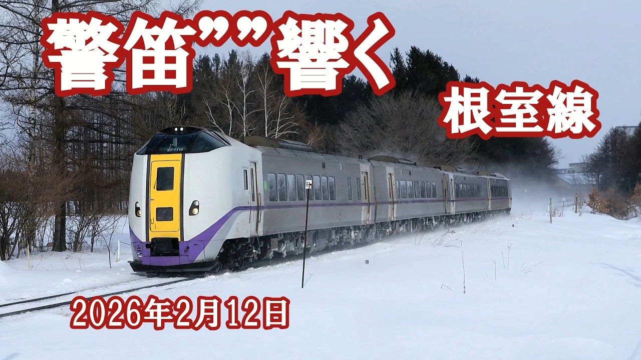 2026年2月12日　十勝清水を走る列車達　特急とかち、特急おおぞら、DF200、DECMO