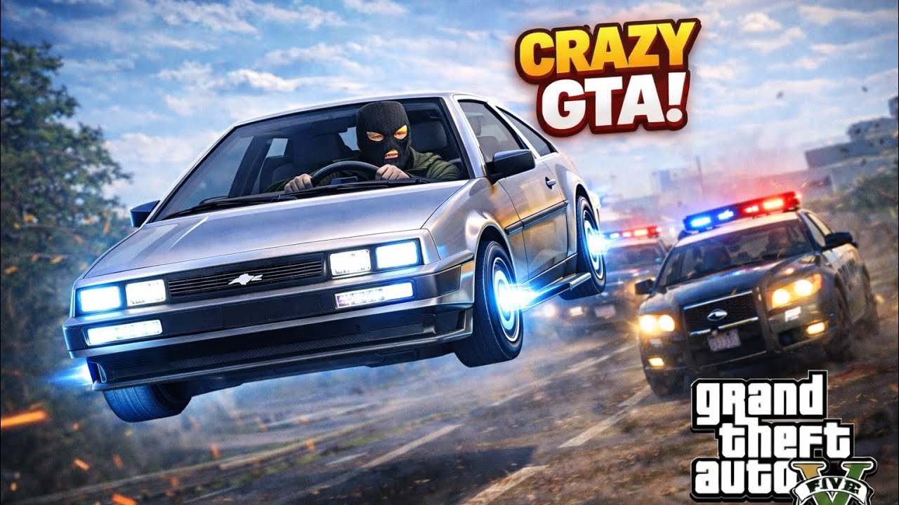 GtaV series : ￼dispatch 6 as an over ranked player with my DeLorean