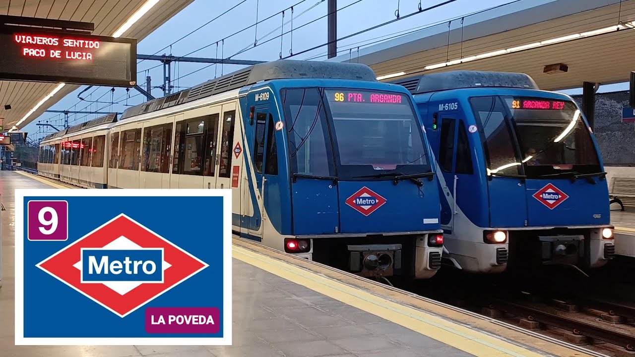 Metro de Madrid L9B (TFM) - Circulaciones de la (Serie 6000) en La Poveda