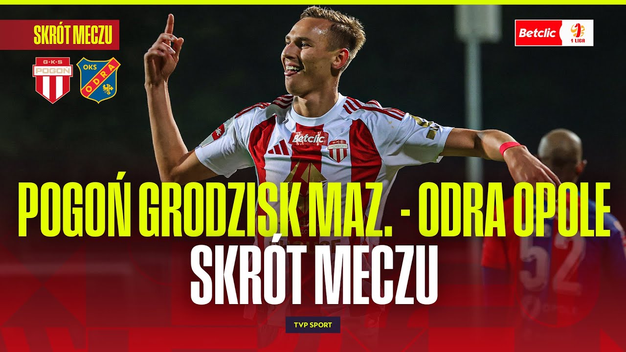 SKR&Oacute;T: POGOŃ GRODZISK MAZ. - ODRA OPOLE. BETCLIC 1 LIGA - 15. KOLEJKA