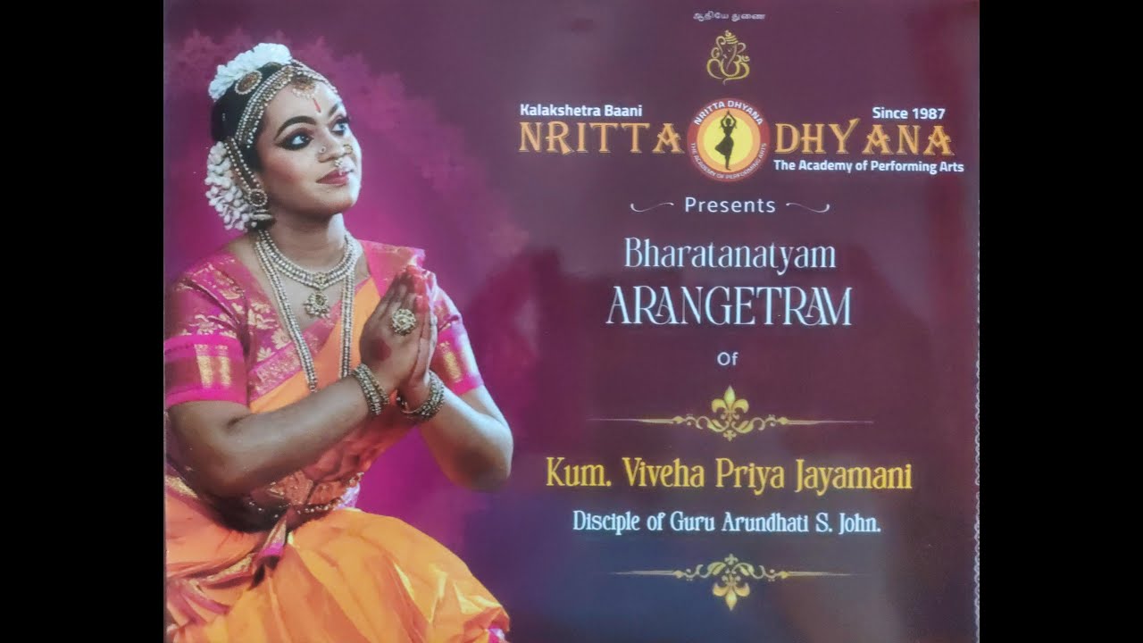 NRITTA DHYANA PRESENTS BHARATANATYAM ARANGETRAM