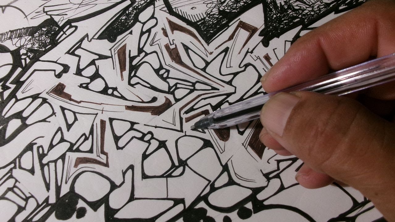 HOW TO DRAW WILDSTYLE GRAFFITI LETTERS TECHNIQUES DRAWING NELSON NAME