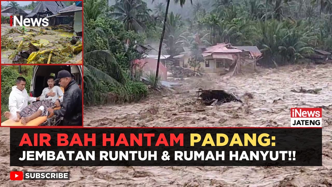 Terekam Kamera! Begini Detik-detik Banjir Bandang Menghancurkan Fasilitas Warga di Padang