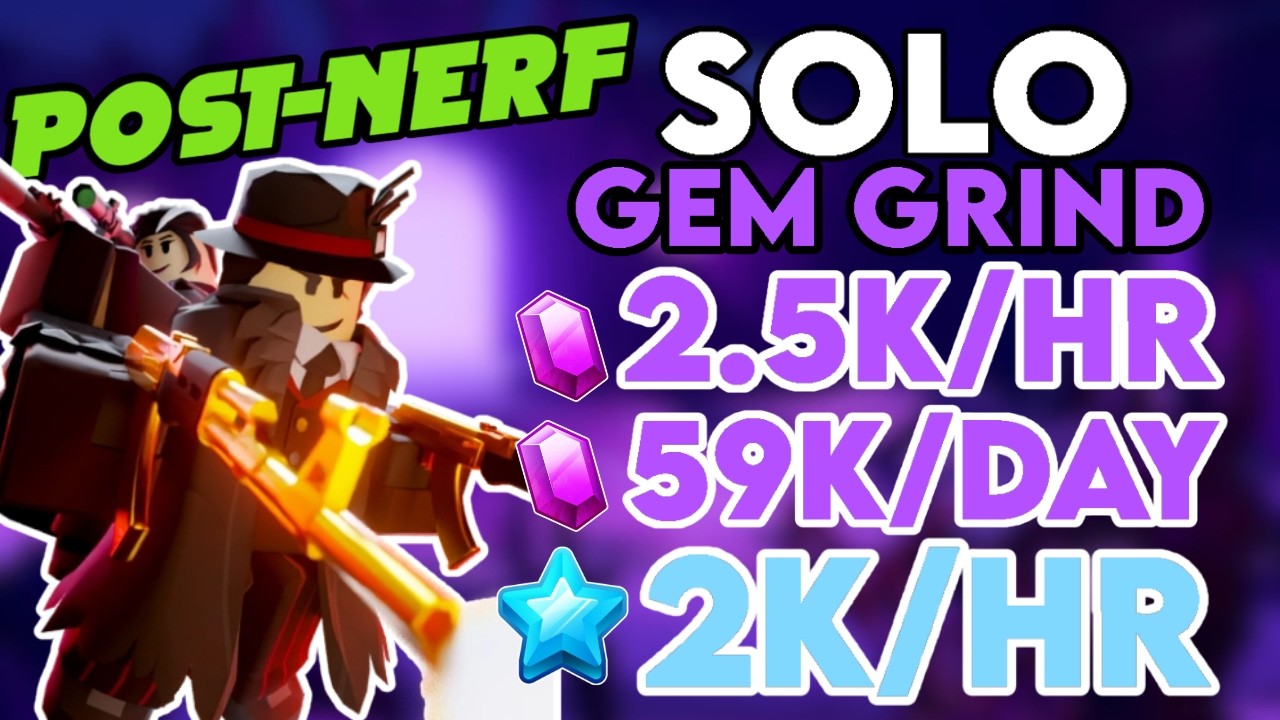 [59K/DAY] *NEW* BEST Solo Gem Grind + Crook Boss/Kingpin XP FULL GUIDE (LEVEL UP FAST) | Roblox TDS