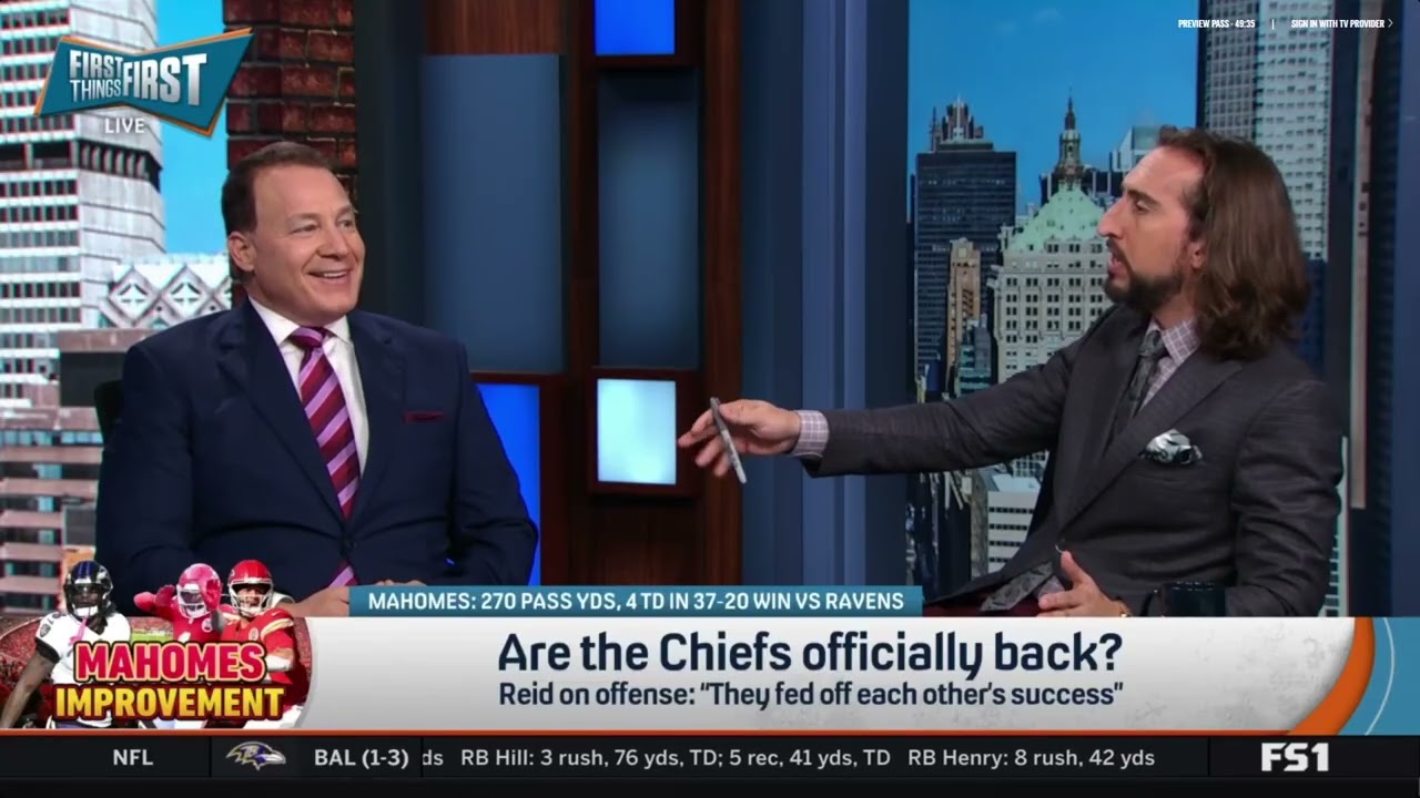 FTF: Are Chiefs BACK as AFC Favorites? Mahomes Dominates, Lamar Struggles vs. KC | First Things F...