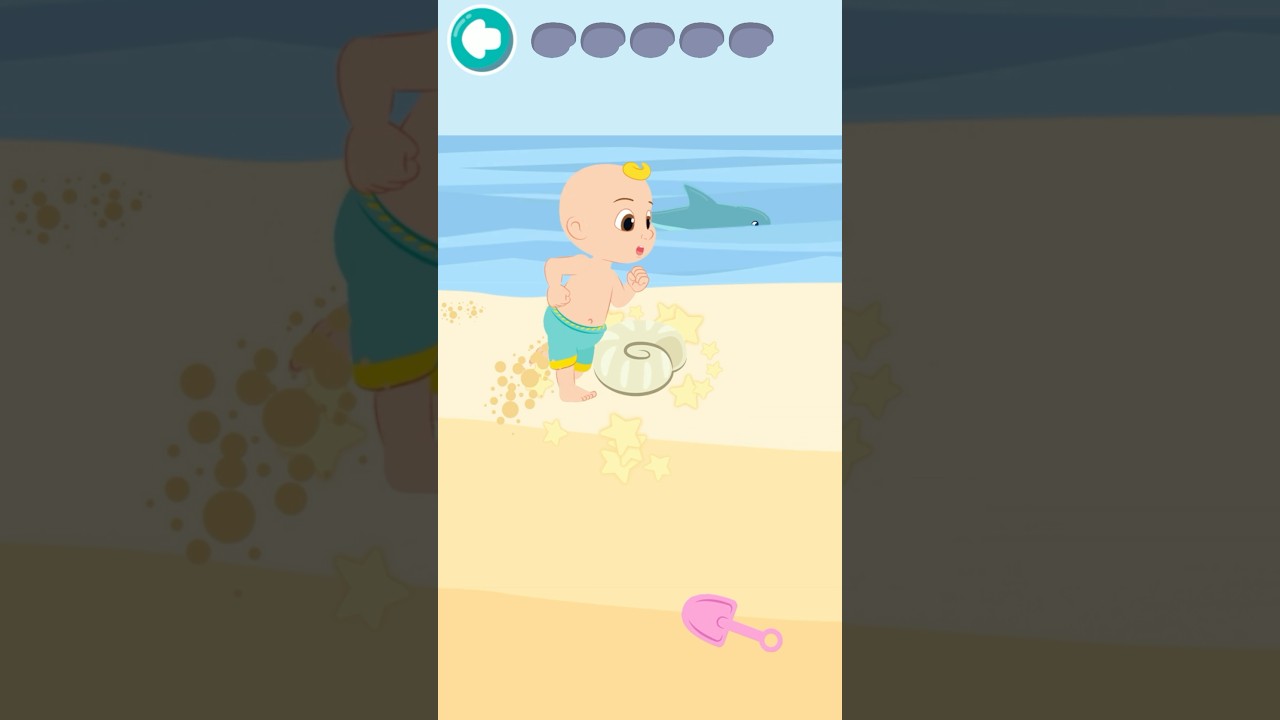 Baby JJ's Beach Shell Running Game! Learn to Count! #cocomelon #shorts