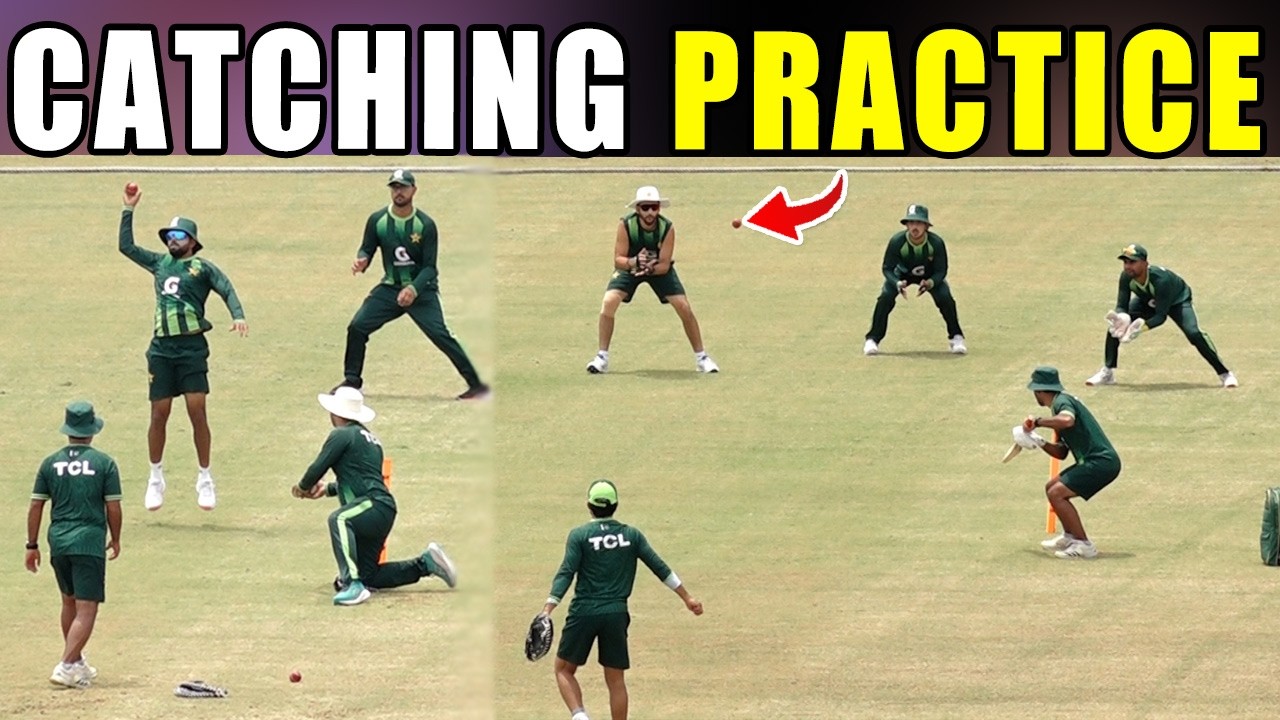 Pak team players catching practice in practice session