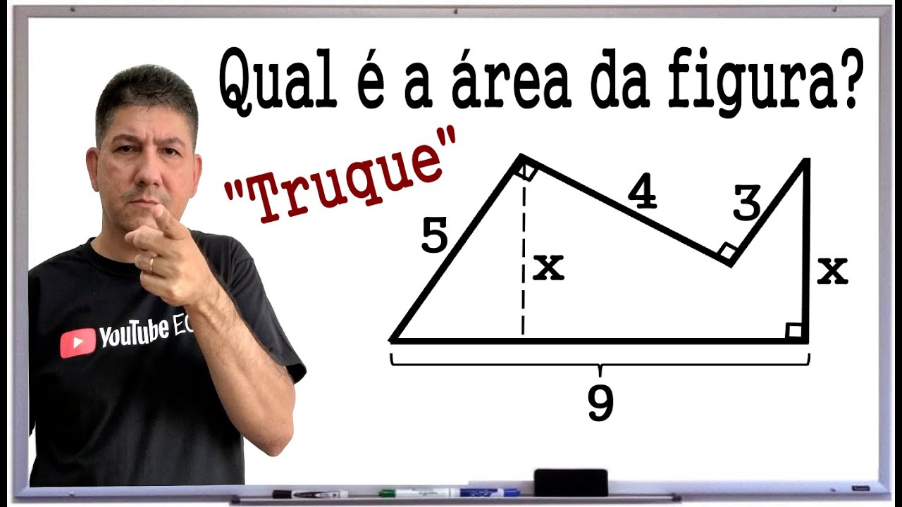 QUAL É A ÁREA DA FIGURA?   DICA DE GEOMETRIA - Prof Robson Liers - Mathematicamente