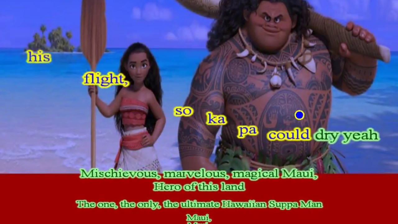 Maui Hawaiian Sup'pa Man w Karaoke-style Same-Language-Subtitling
