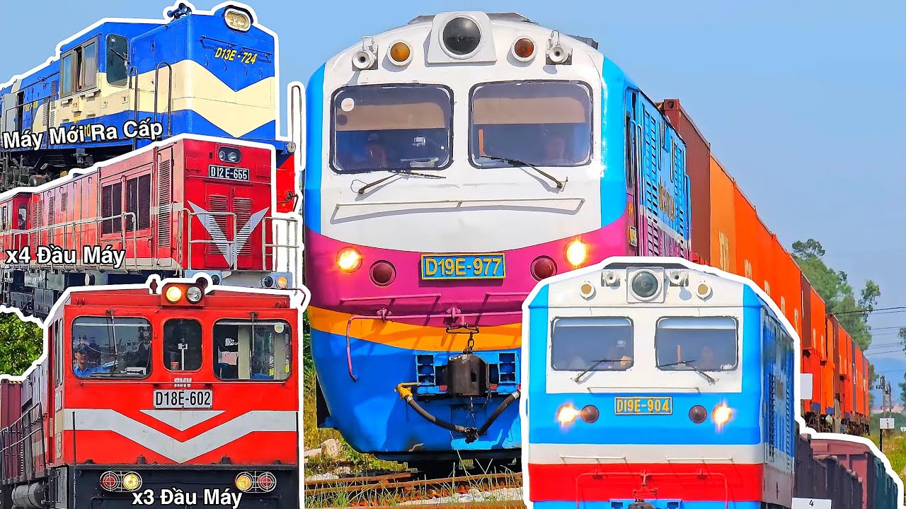 Tổng Hợp Các Chuyến Tàu Hỏa Về Những Đầu Máy Mới Ra Cấp Và 1 Số Chuyến Tàu Hàng Kẹp 3 Đến 4 Đầu Máy👇