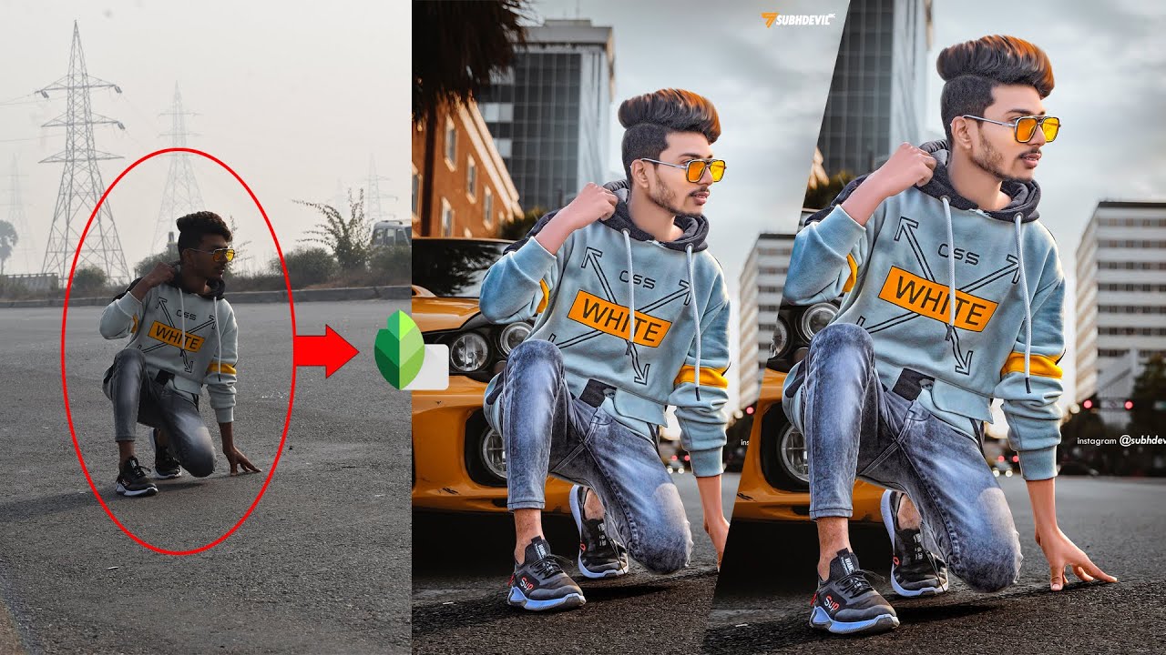 Snapseed Professional Background Change Editing | Smooth Skin Subh Devil Photo Editing - SR Editing