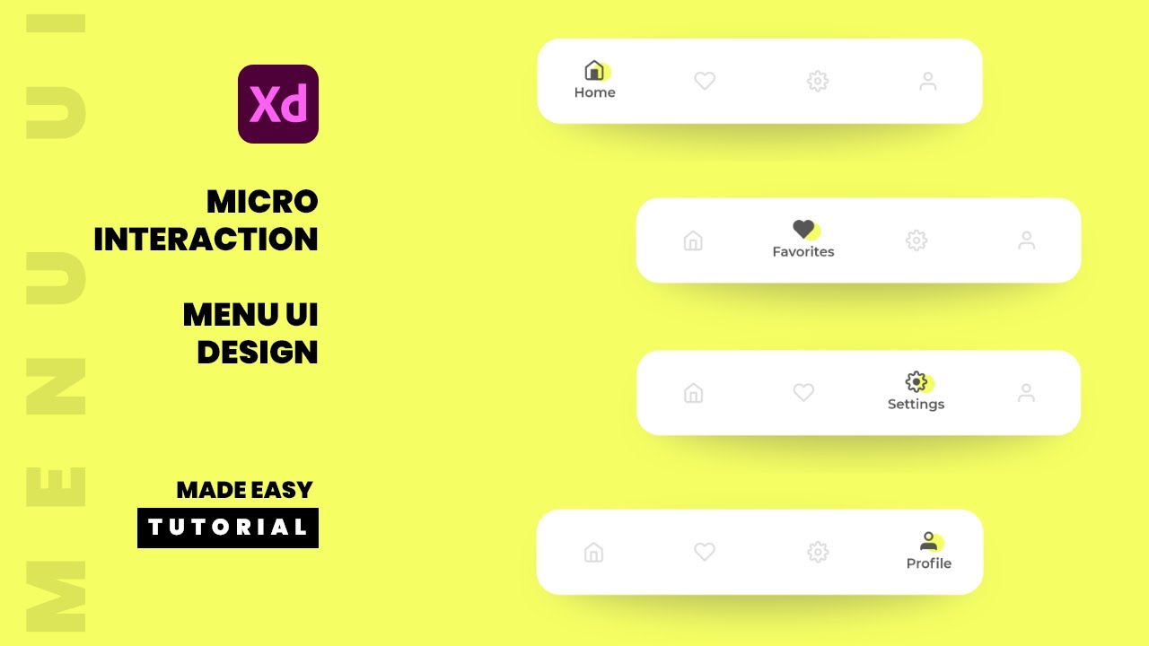 Micro Interactions in Adobe Xd - UI Design Tutorial - Menu Interactions - Tips & Tricks