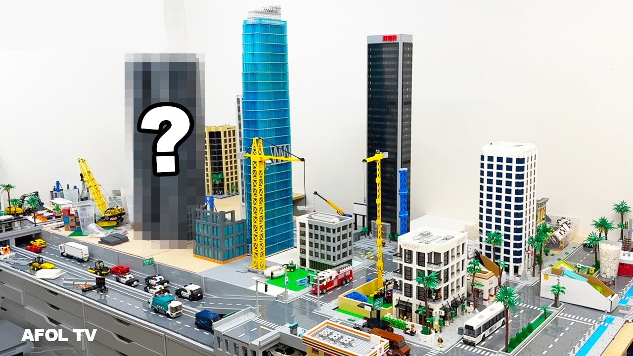 Building Los Angeles with Bricks! New twin towers!!