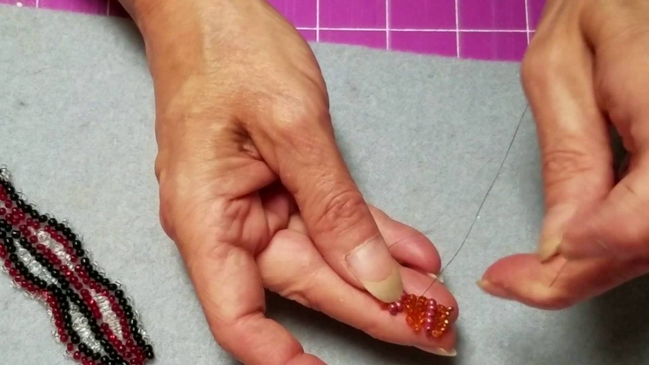 Amber Waves Bracelet Tutorial ( Flat Herringbone with Inclusions)